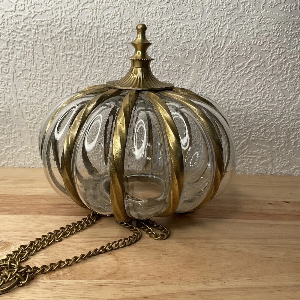 Vintage Large Oil / Candle Hanging Swag Lamp? ‎ with Unique Rare Heavy